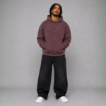 The "Burgundy Fade" Essential Washed Hoodie - Image 2